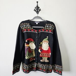 Vintage Northern Isles Holiday Christmas Sweater Size XL Cardigan